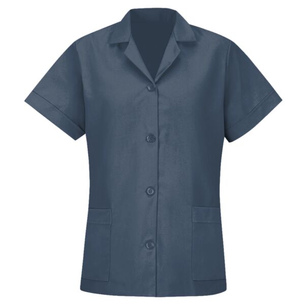 Women's Loose Fit Short Sleeve Button Smock Thumbnail