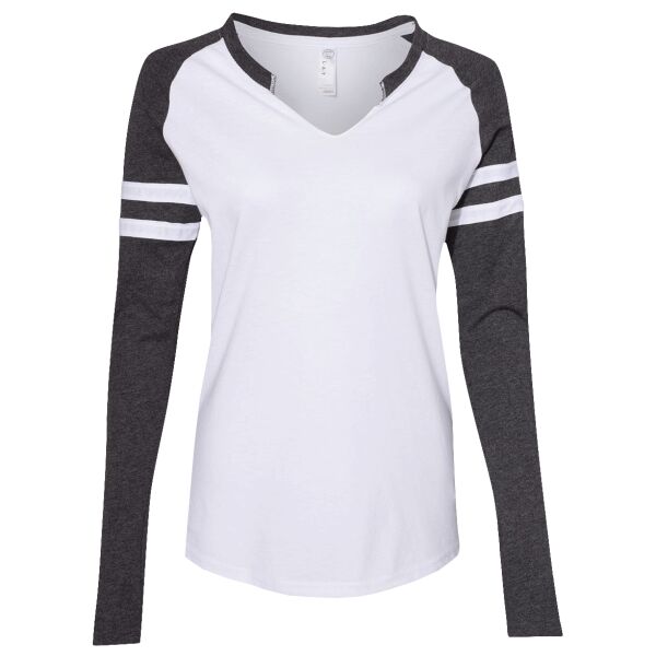Women's Fine Jersey Mash Up Long Sleeve T-Shirt Thumbnail
